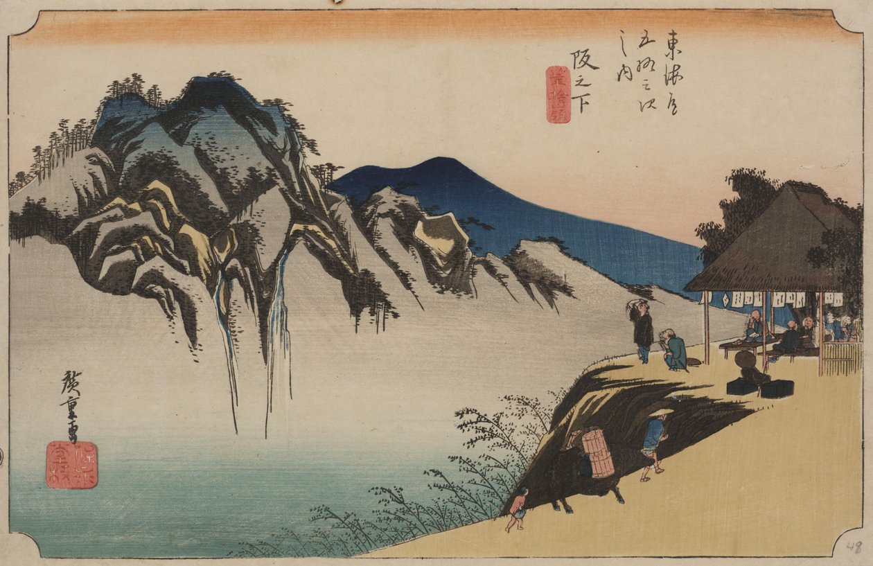 Pohled na horu Fudesute od Ando or Utagawa Hiroshige
