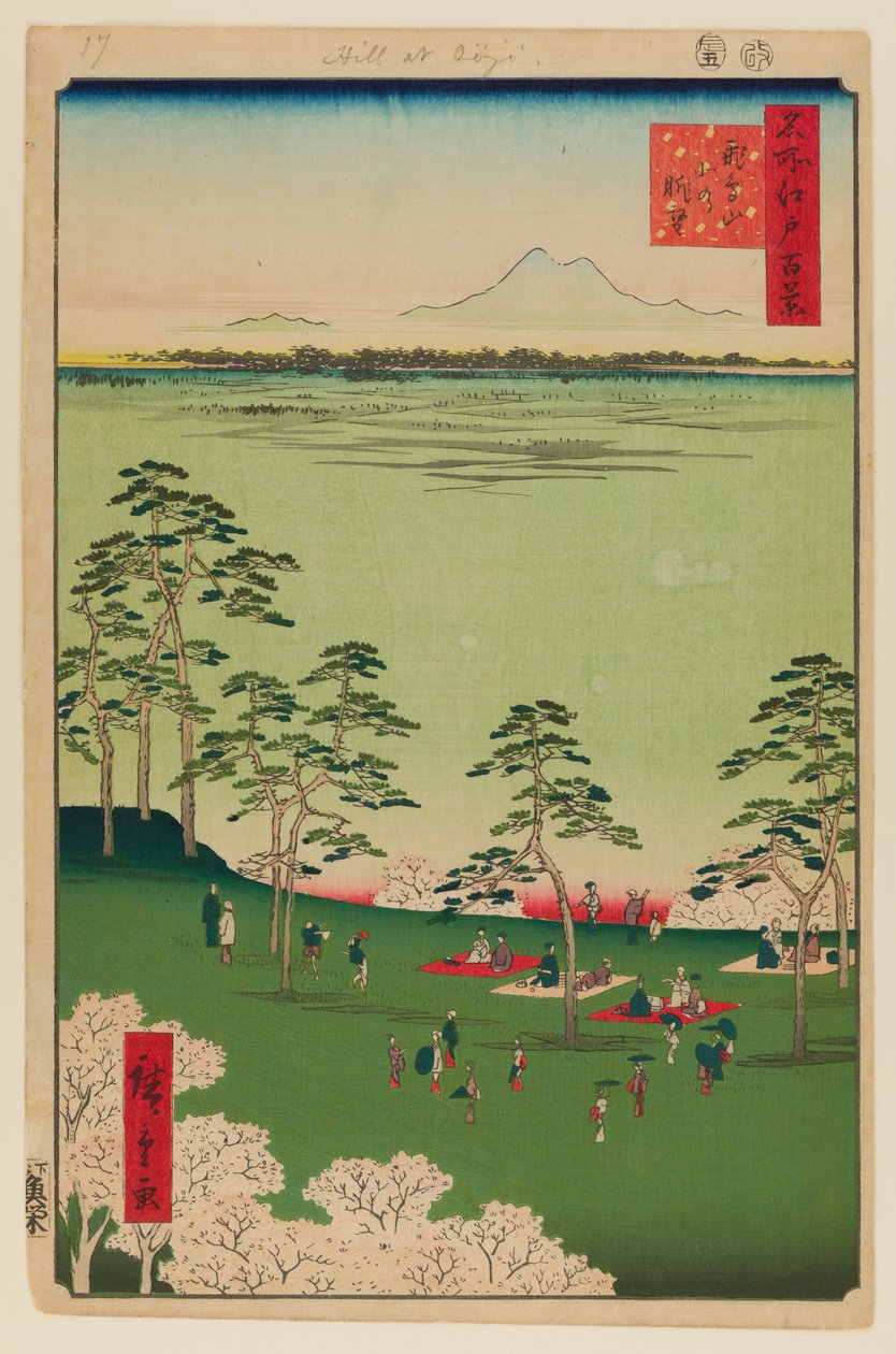 Pohled na sever od Asukajamy od Ando or Utagawa Hiroshige