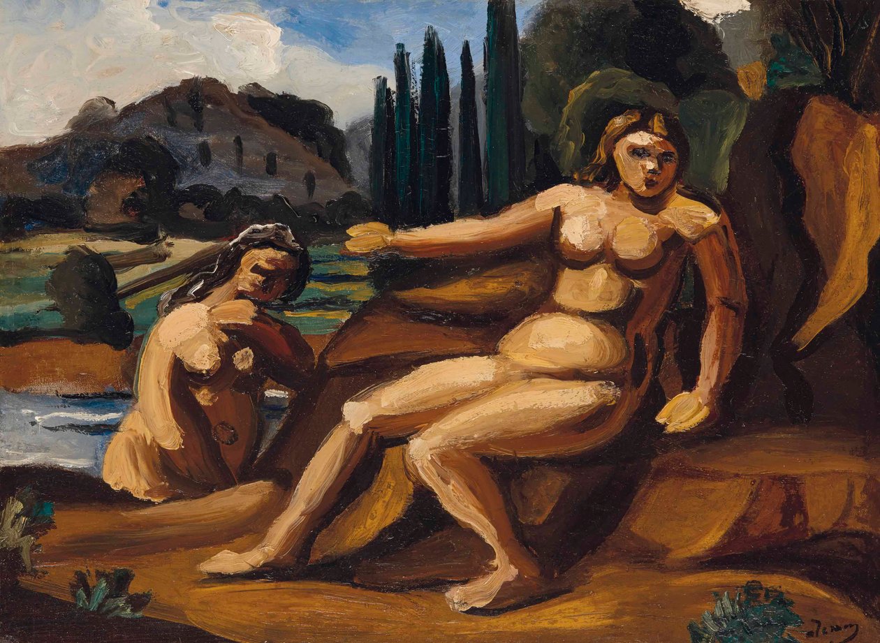 DVA KOUPAJÍCÍ SE V KRAJINĚ od Andre Derain