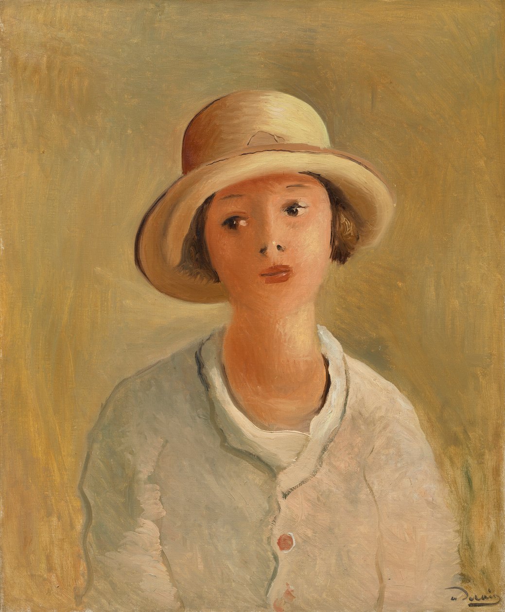 Portrét Geneviève au chapeau de paille, malířovy neteře od Andre Derain