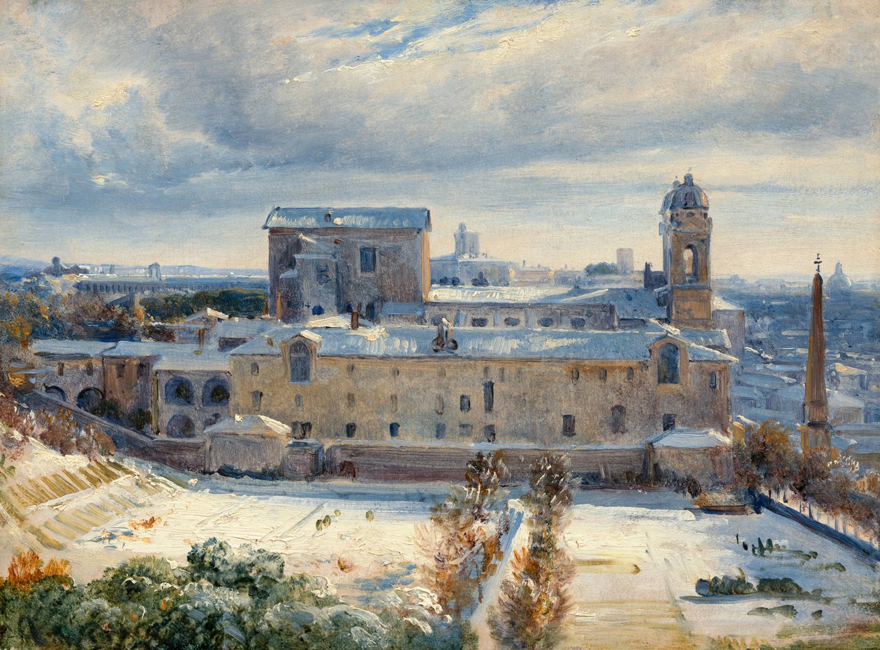 Santa Trinità dei Monti ve sněhu, 18251830. od André Giroux