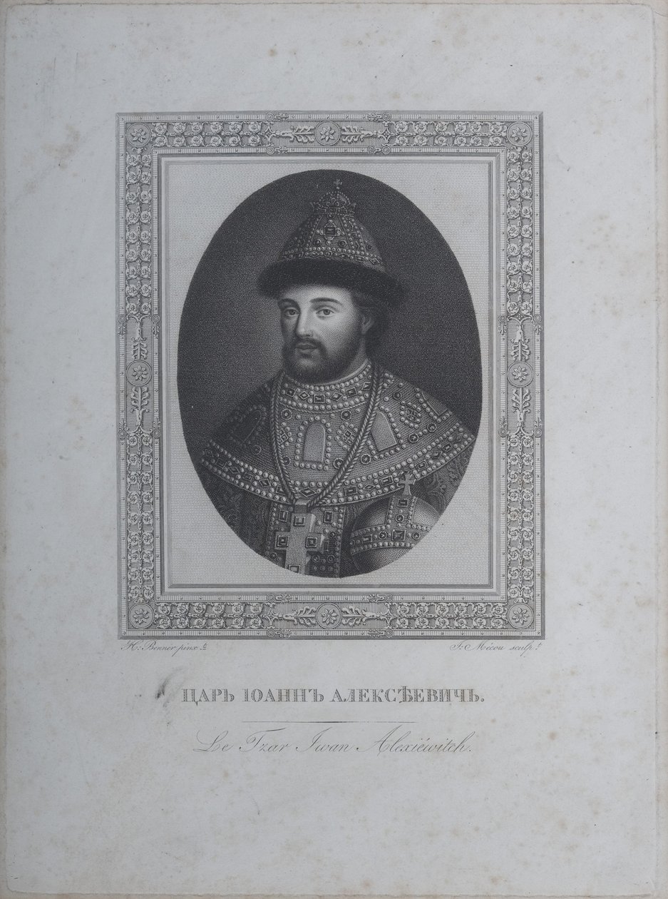 Portrét cara Ivana V. Alexejeviče 1666-1696 od André Joseph Mécou