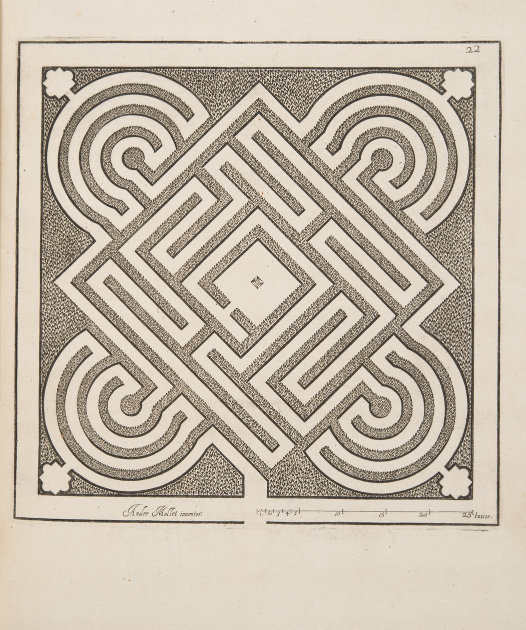 Design for Parterre, from Theater des Plans et Jardinages, pub. 1652 (rytina) od André Mollet