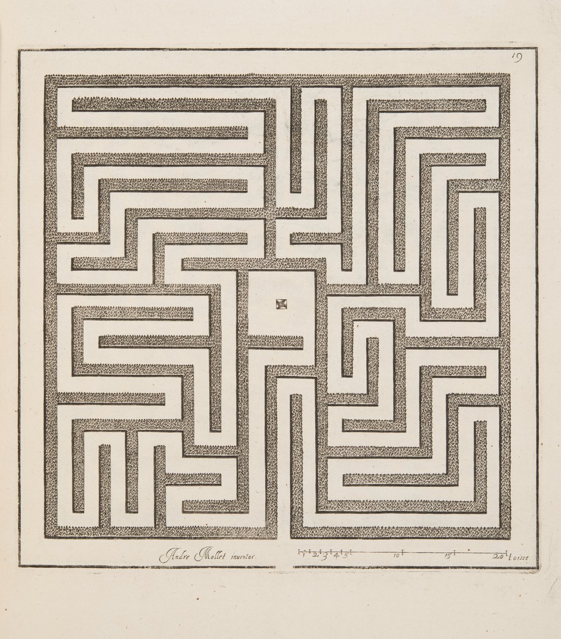 Design for Parterre, from Theater des Plans et Jardinages, pub. 1652 (rytina) od André Mollet