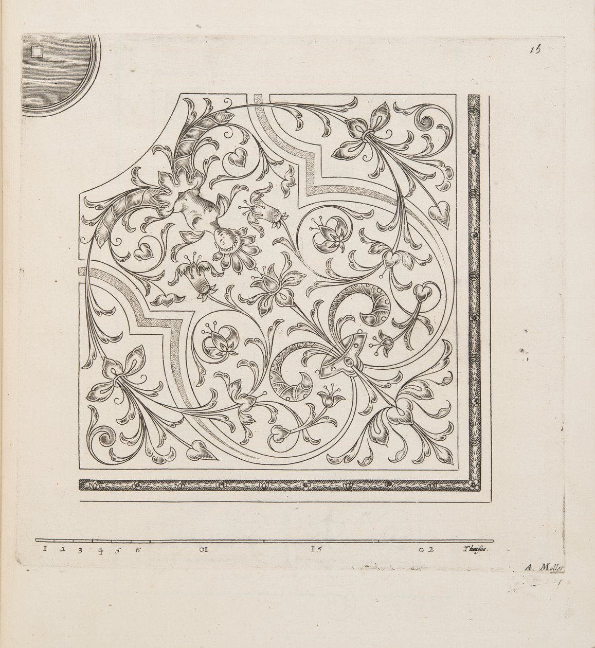 Design for Parterre, from Theater des Plans et Jardinages, pub. 1652 (rytina) od André Mollet