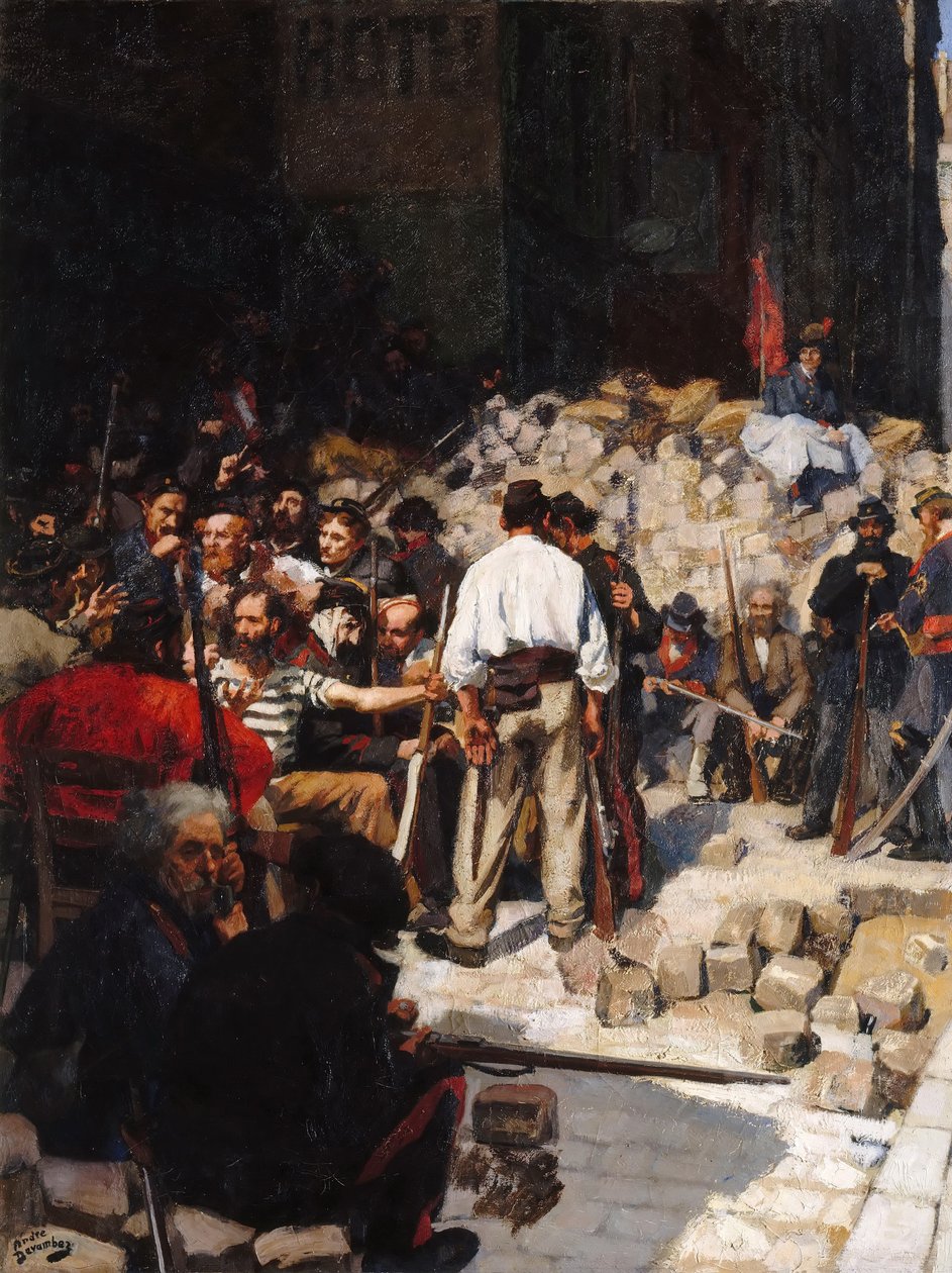Barikáda, Pařížská komuna, květen 1871 od André Victor Édouard Devambez