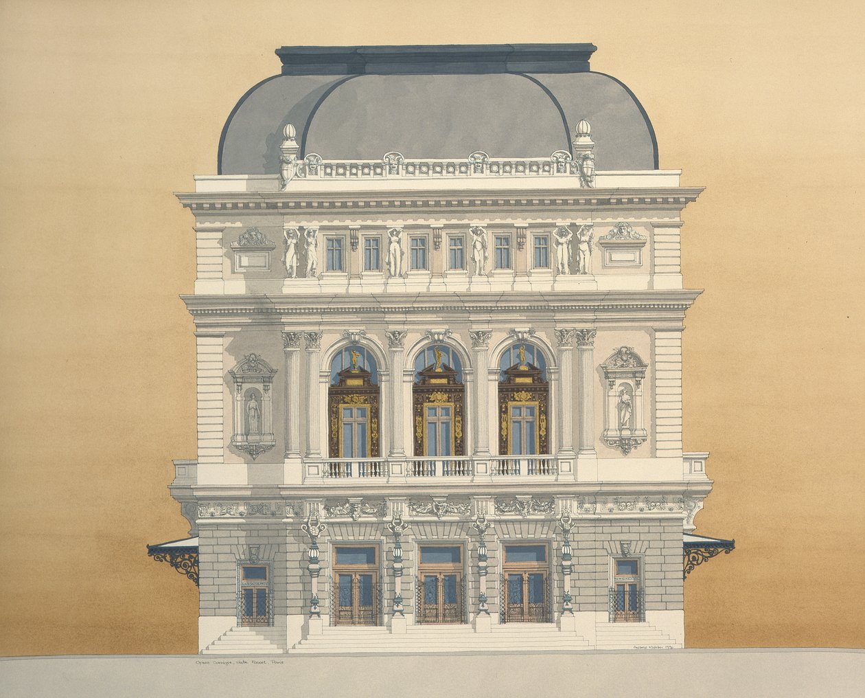 Opera Comique, Salle favart, Paříž, Francie od Andras Kaldor