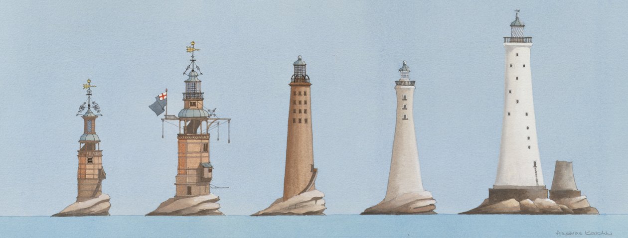 Světla Eddystone, Plymouth, Devon, Velká Británie od Andras Kaldor