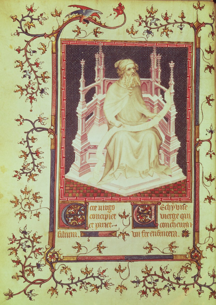 Paní Fr 13091 f.11v Prorok Izajáš, z žaltáře Jeana, vévody z Berry, kolem roku 1386 od Andre Beauneveu