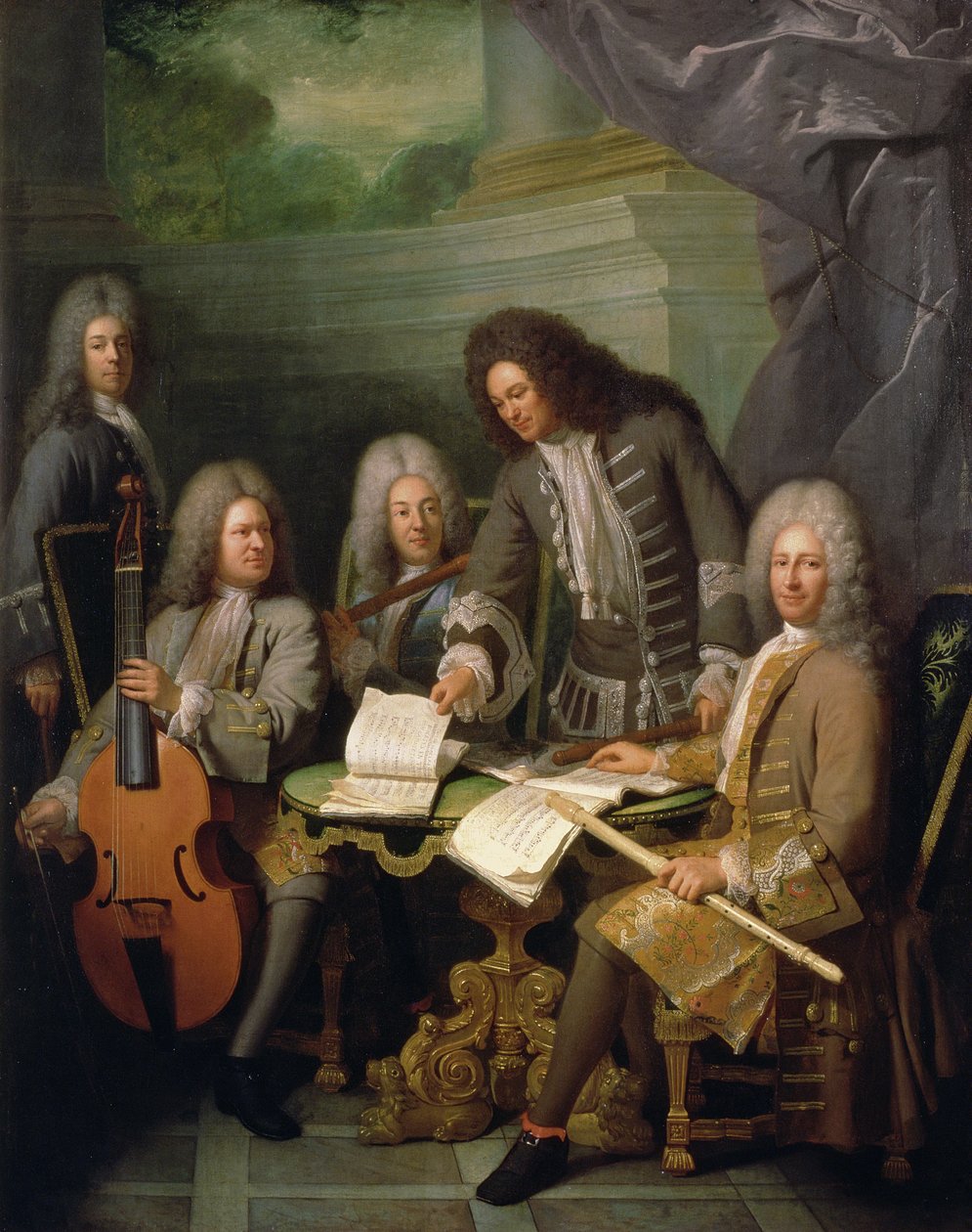 La Barre a další hudebníci, cca 1710 od Andre Bouys