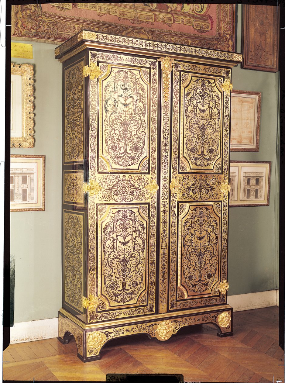 Skříň Ludvíka XIV., kolem 1680-90 (bronzové intarzie a dřevo) od Andre Charles Boulle
