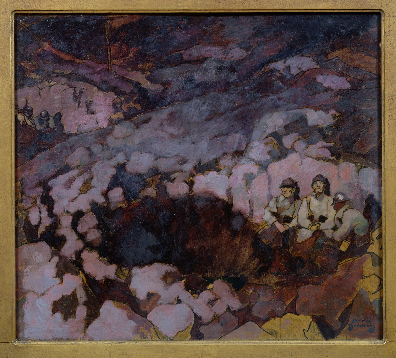 Příkop, pravý panel triptychu „Vzpomínka na mrtvé“, kolem roku 1918 (olej) od Andre Devambez