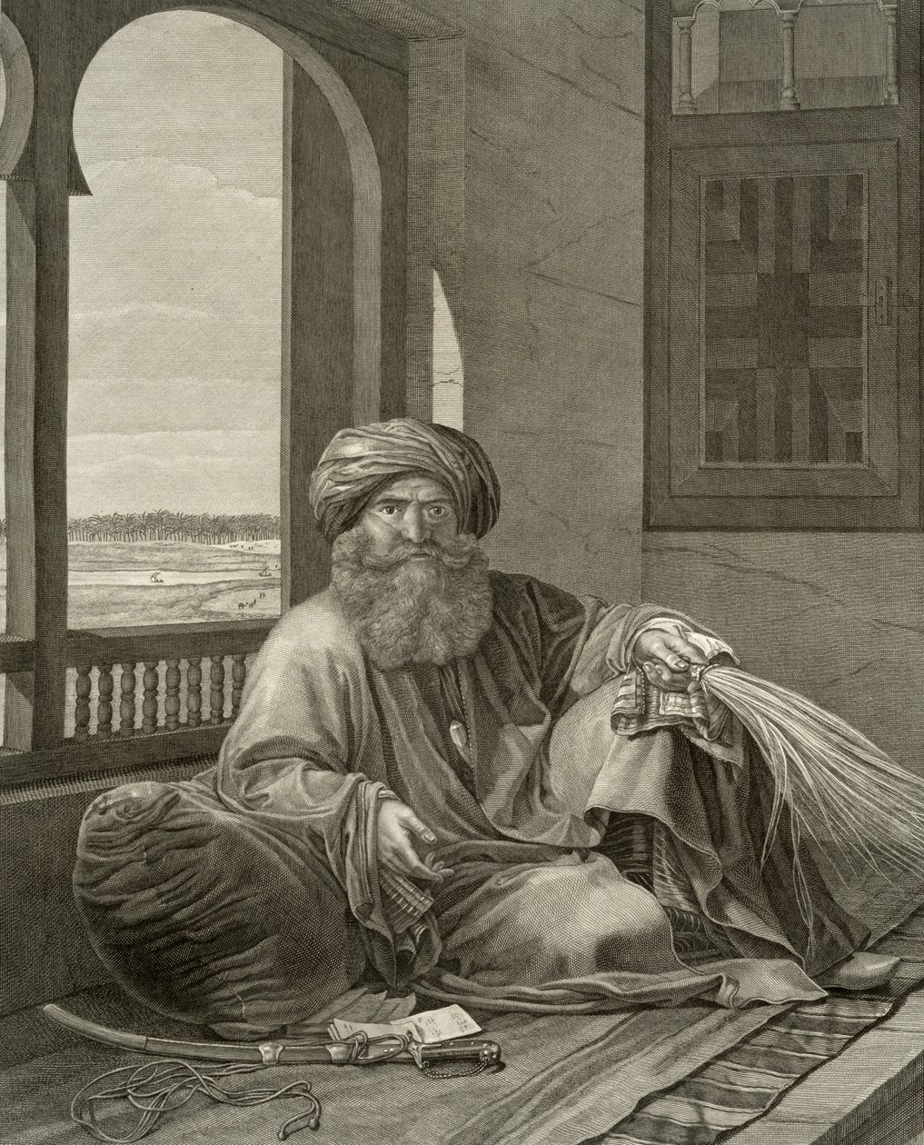 Mourad Bey, ze svazku II Kostýmy a portréty "Popisu Egypta", vyryl Nicolas Ponce (1746-1831), vydáno na Napoleonův příkaz, 1822. od Andre Dutertre
