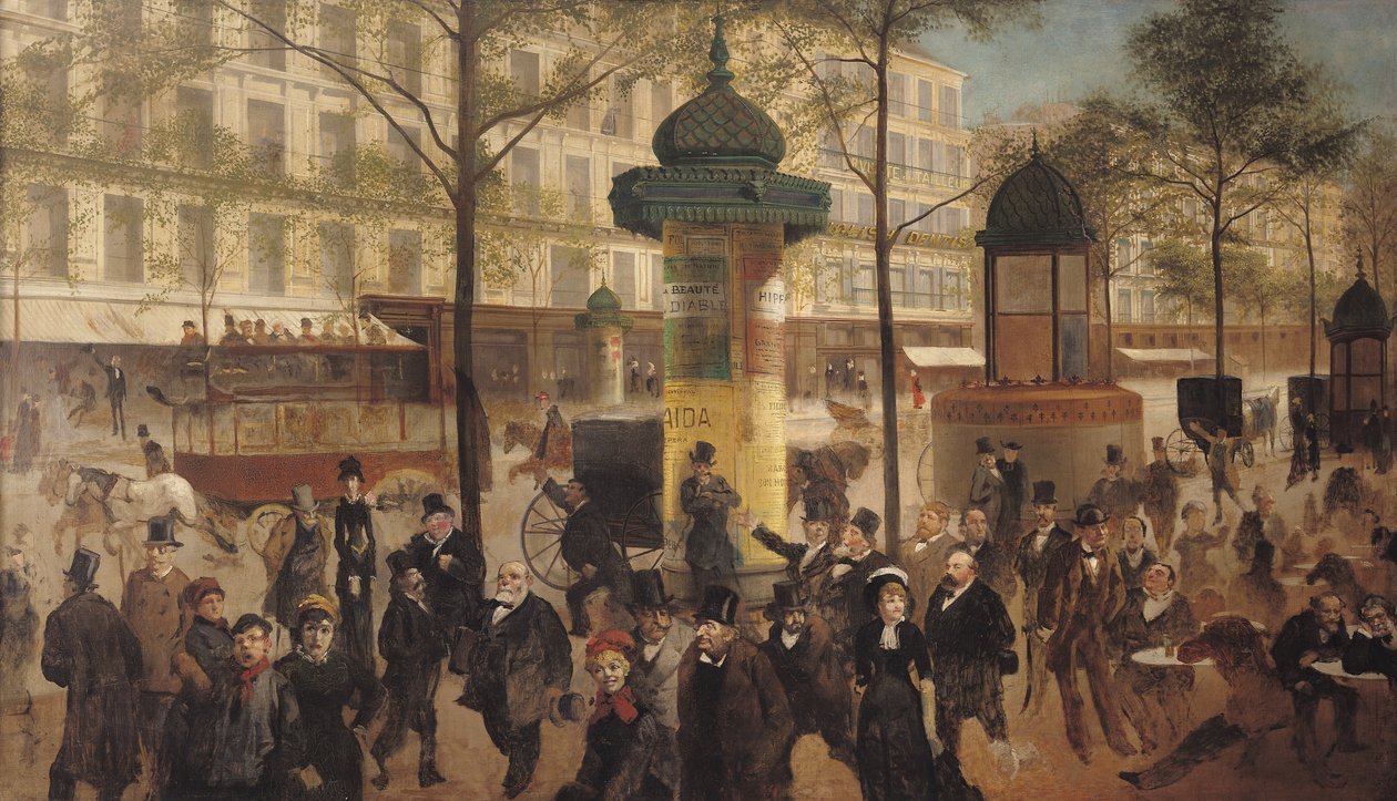 Studie na panorama Boulevard de Montmartre, 1877 od Andre Gill