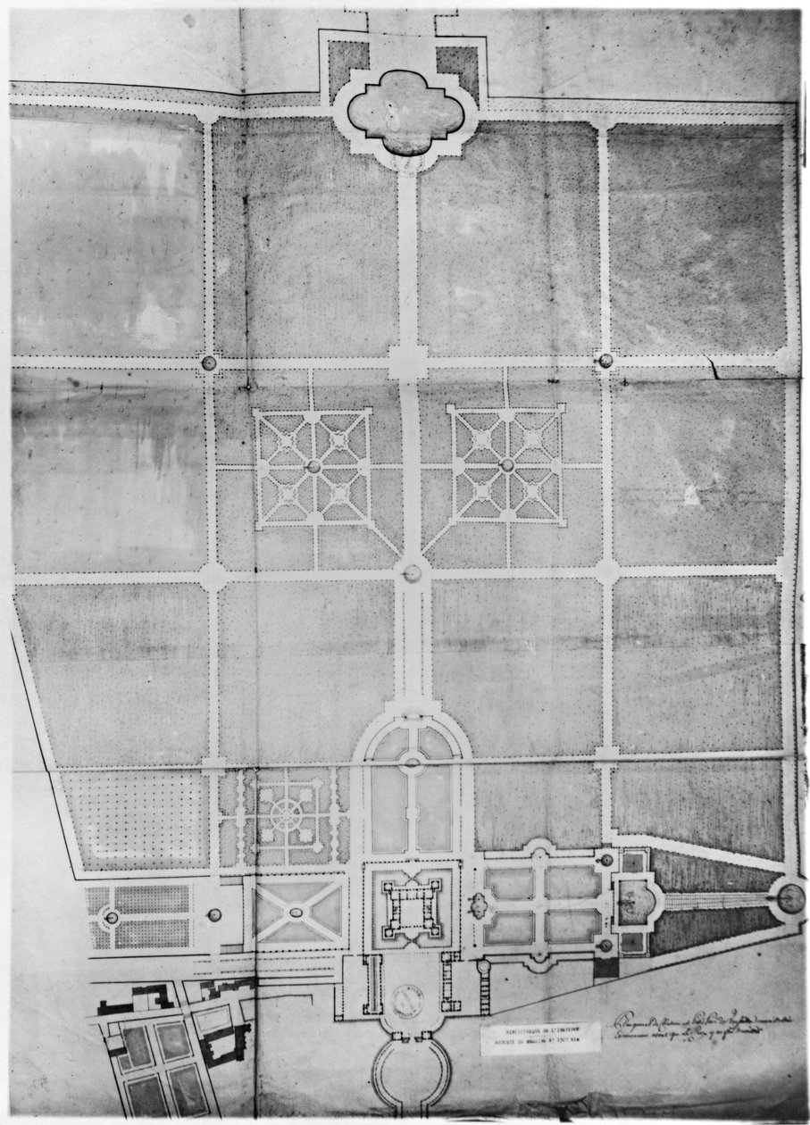 Plán prvních prací ve Versailles od Andre Le Notre