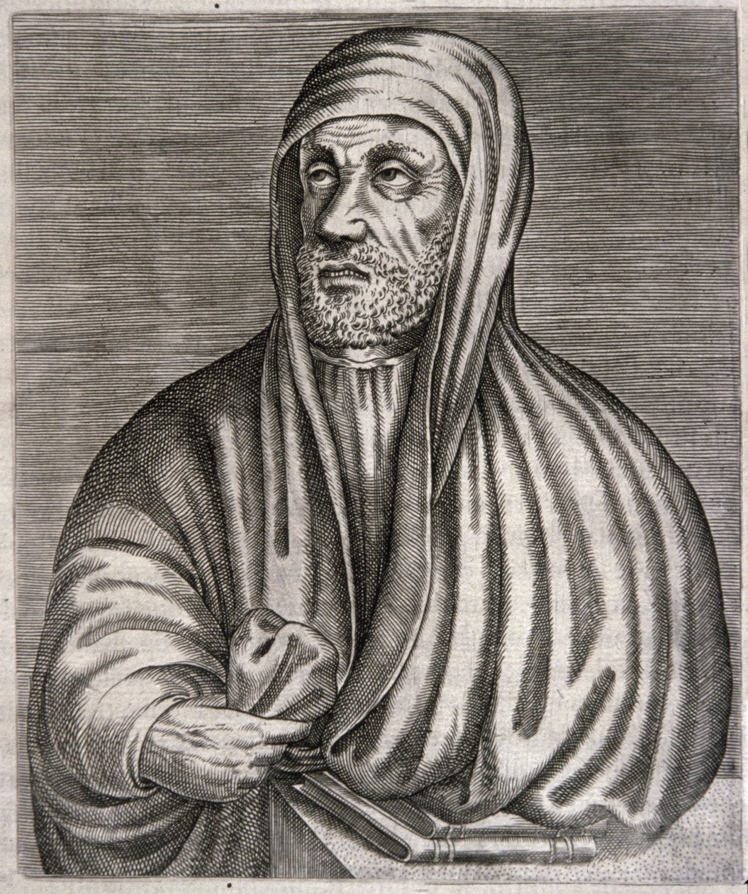 Portrét Abu Ali al-Husain ibn Abdallah ibn Sina s názvem Avicenna (rytina) od Andre (after) Thevet