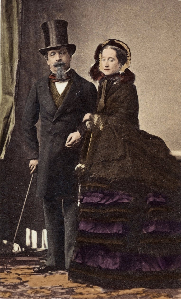 Napoleon III a císařovna Eugenie od Disderiho (1819-1889) - cca 1865 - Digitální barvení od Andre Adolphe Eugene Disderi
