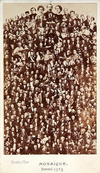 Osobnosti druhé říše, cca 1860 (sépiová fotomontáž) od Andre Adolphe Eugene Disderi