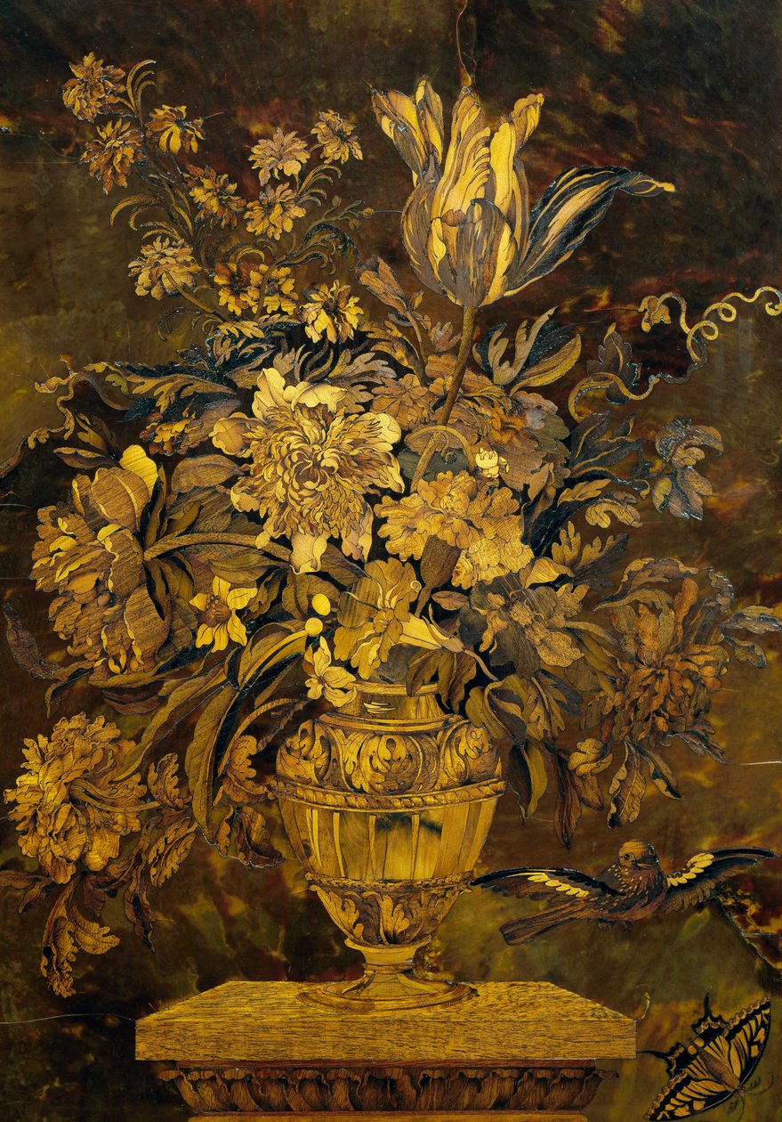 Intarzie na ebenových dveřích skříně, Andre-Charles Boulle (1642-1732), Francie od Andre Charles Boulle