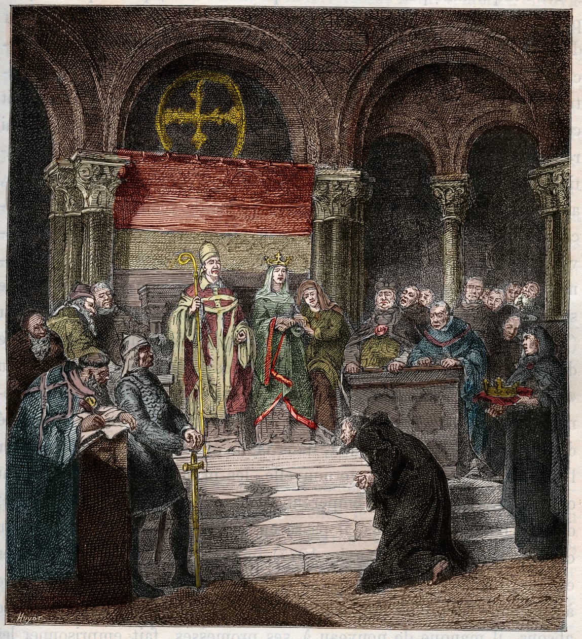 Císař Henri IV (1050-1106) u nohou papeže Řehoře VII. (1020-85) od Andre Cluysenaar