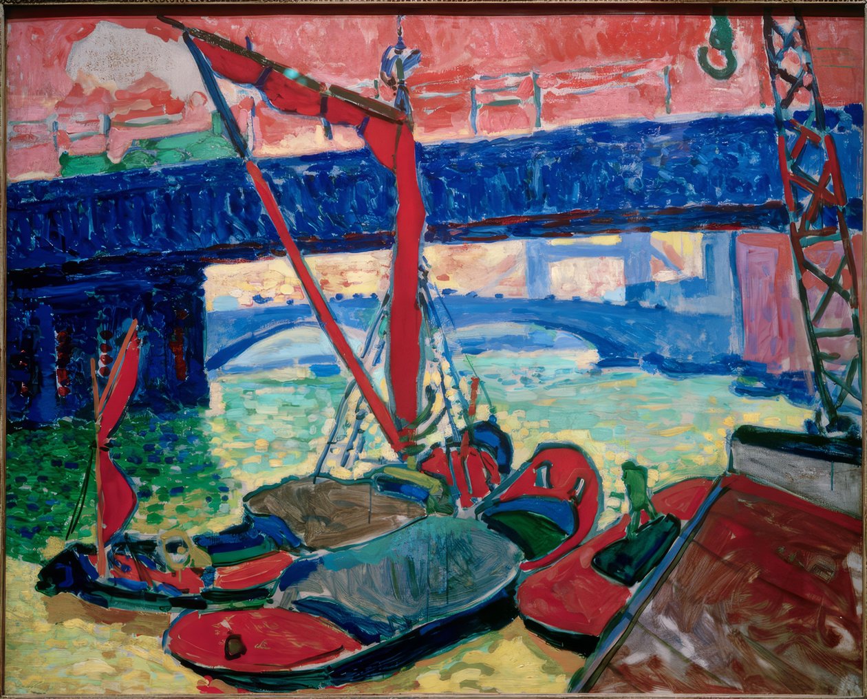 Lodě na Temži (Southwark Bridge) od Andre Derain