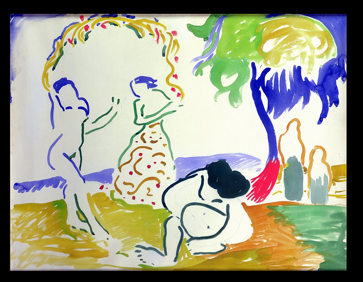 Koupající se, asi 1905 (akvarel na papíře) od Andre Derain