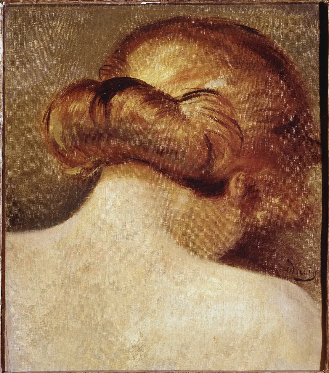 Blonďatý ženský krk s drdolem. Obraz Andre Deraina (1880-1954) 1928 Paříž. Národní centrum umění a kultury Georges Pompidou od Andre Derain
