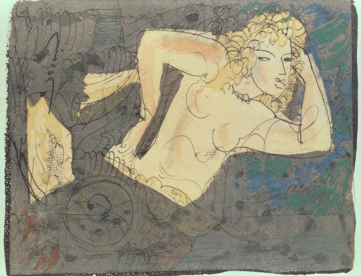 Ilustrace k básni "Přadlena" z "Alba starých veršů, Kouzla" od Paula Valeryho (1871-1945) (kombinovaná technika) od Andre Derain