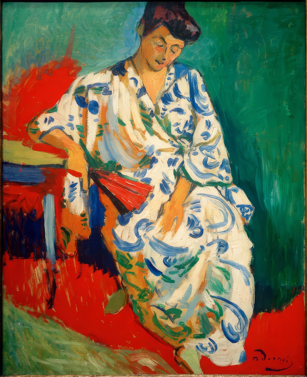 Žena se šátkem, Madame Matisse s kimonem od Andre Derain