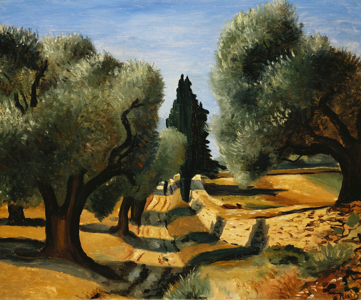 Olivovníky v Provence; Oliviers en Provence od Andre Derain