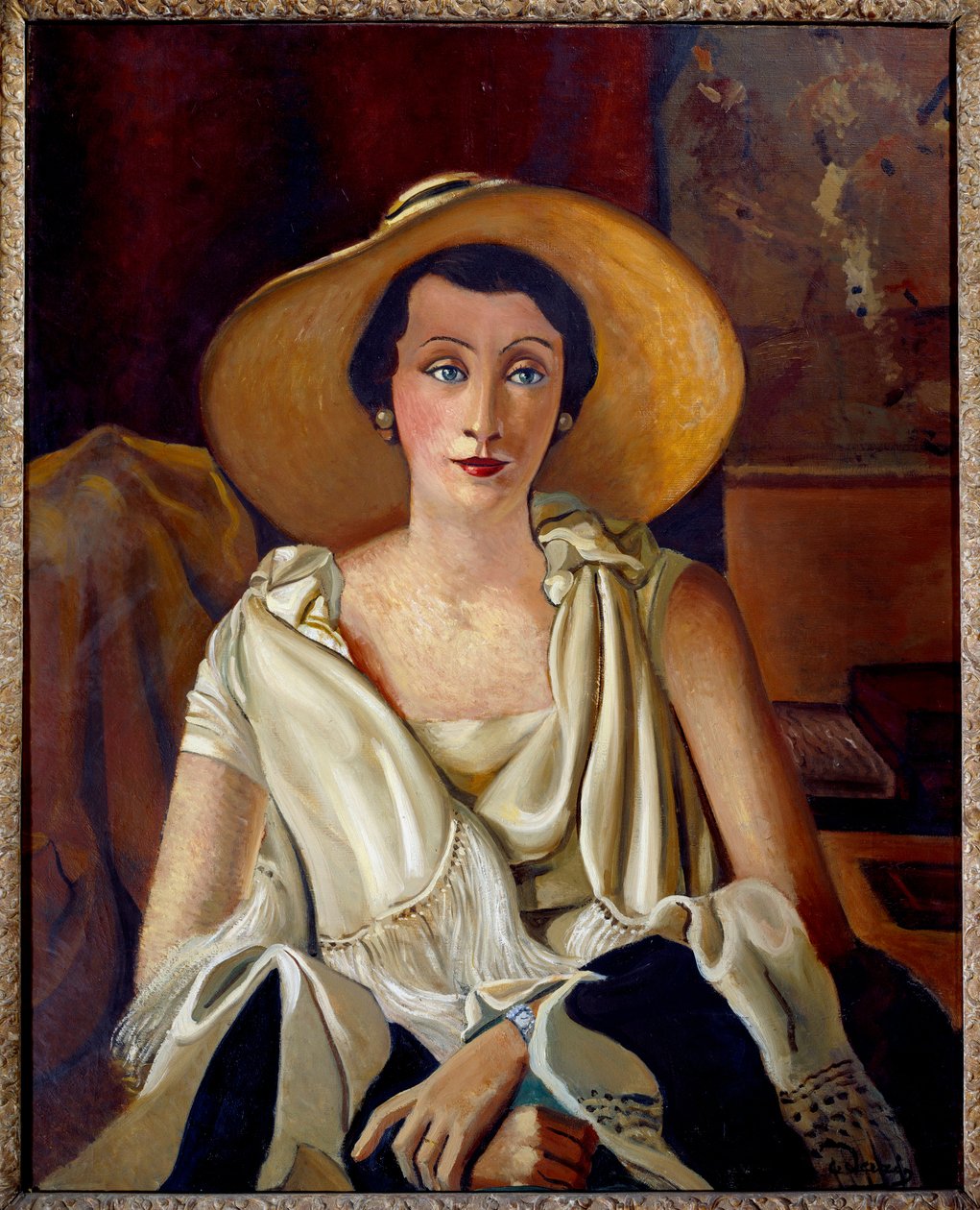 Portrét paní Paul Guillaume ve velkém klobouku od Andre Derain