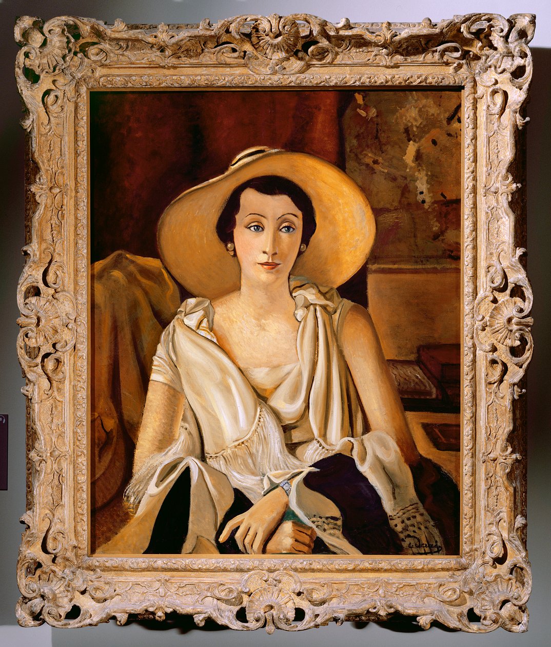 Portrét paní Paul Guillaume s velkým kloboukem, asi 1928-29 (olej na plátně) (viz také 287565) od Andre Derain