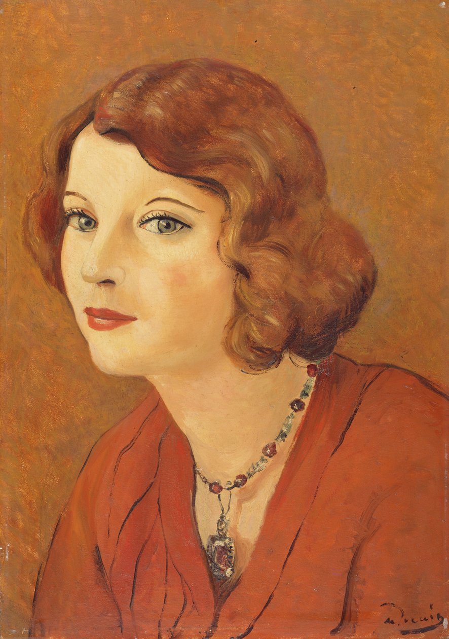 Portrét paní van Leerové, asi 1929 (olej na desce) od Andre Derain