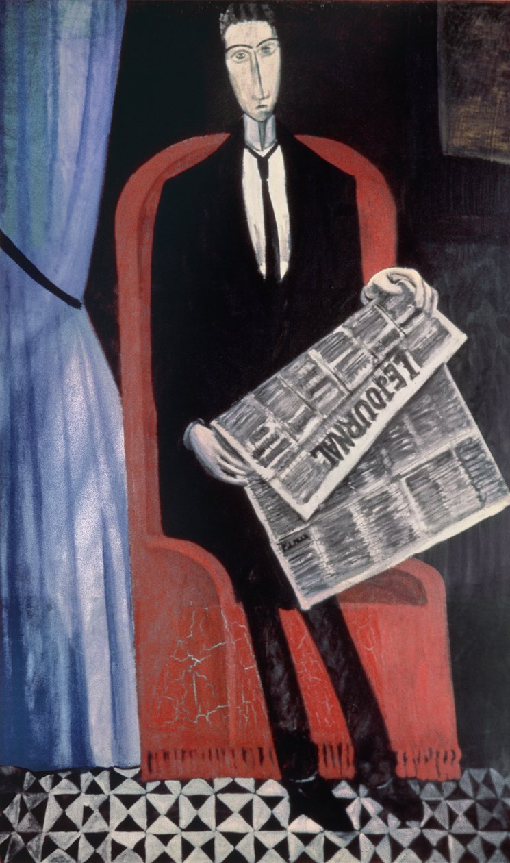 Portrét muže s novinami od Andre Derain