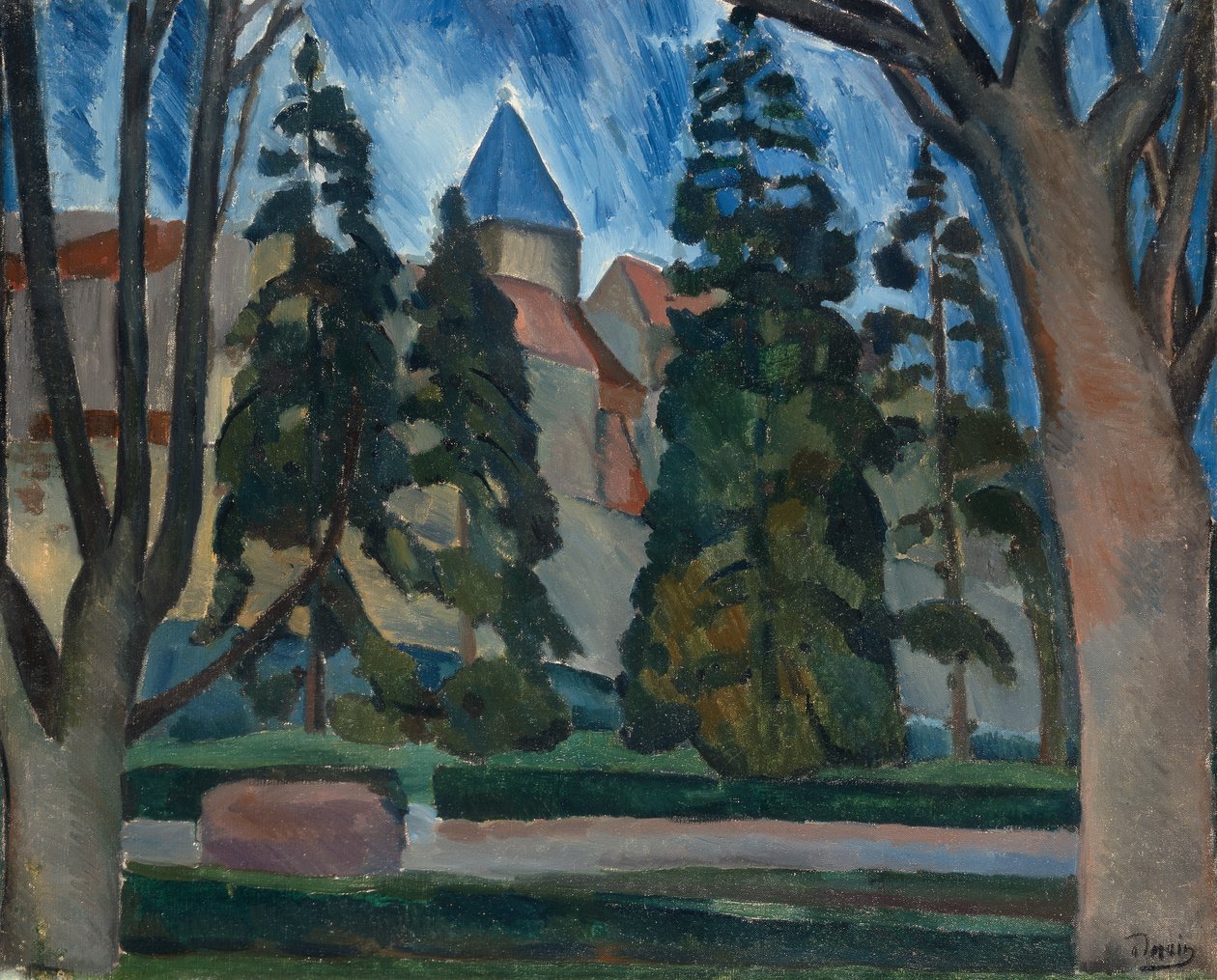 Lomová krajina na Seině od Andre Derain