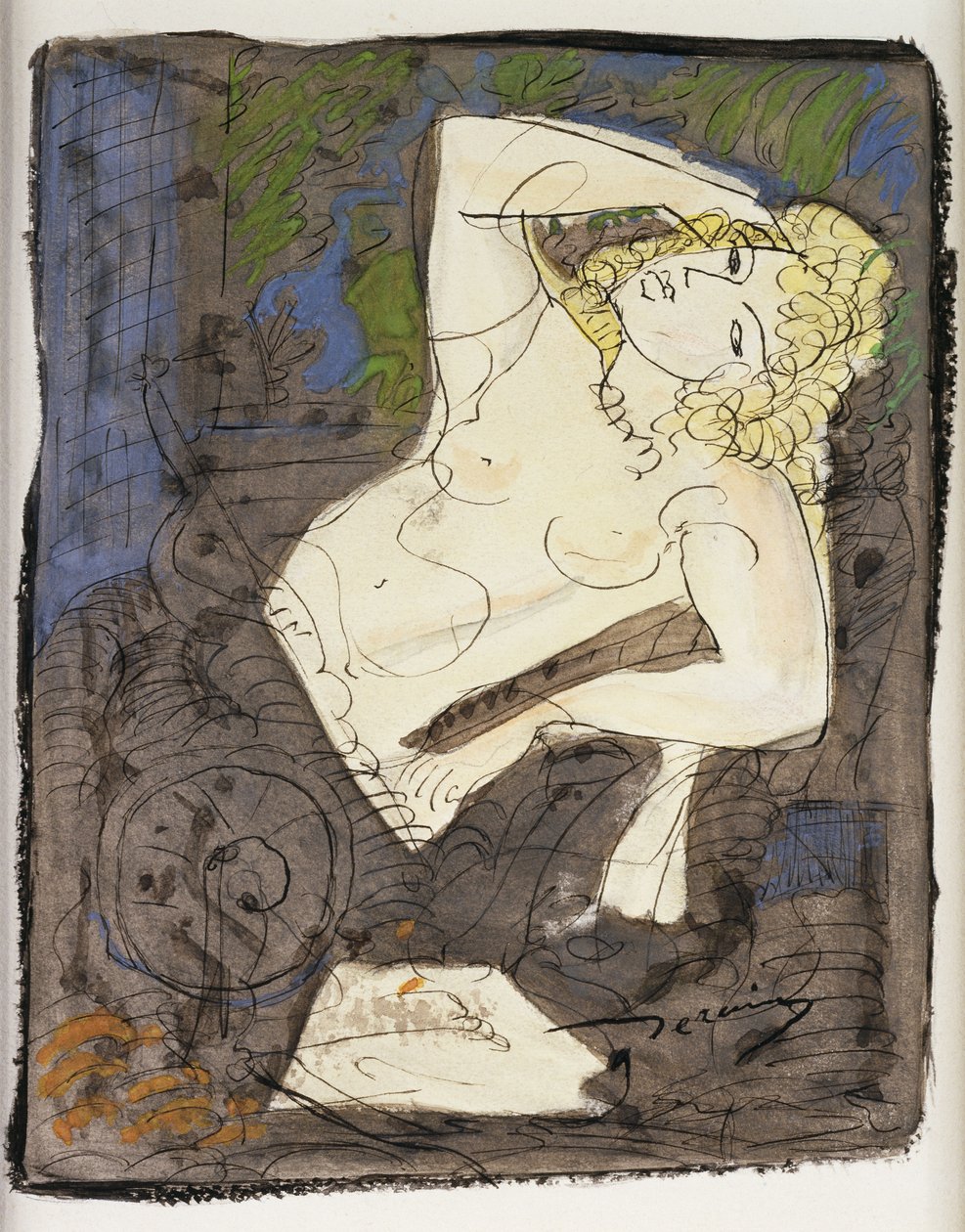 Ležící akt; Femme Allongee od Andre Derain