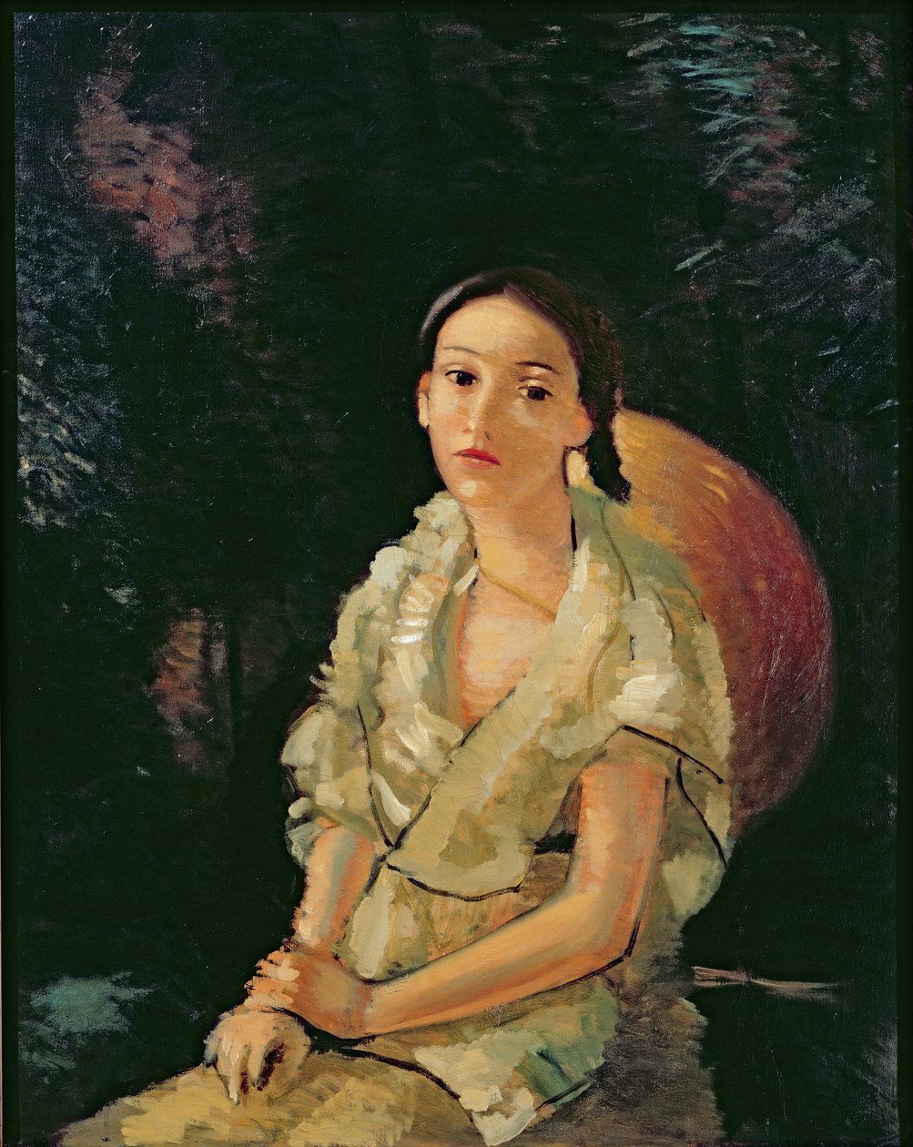 Sedící malířova neteř, asi 1931 (olej na plátně) (viz také 287563) od Andre Derain