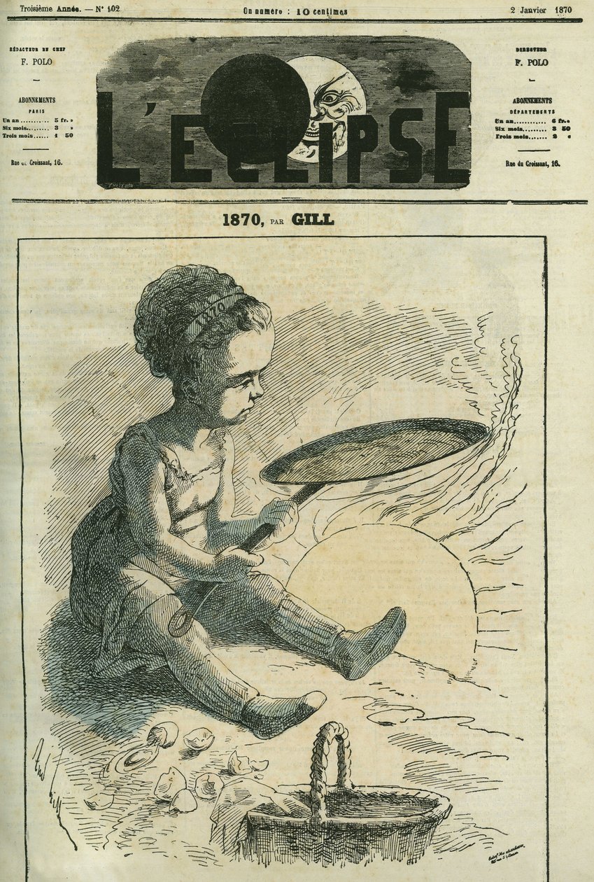1870, společenská kuchyně: holčička vaří krep v kamnech vyhřátých sluncem. Obálka „“L