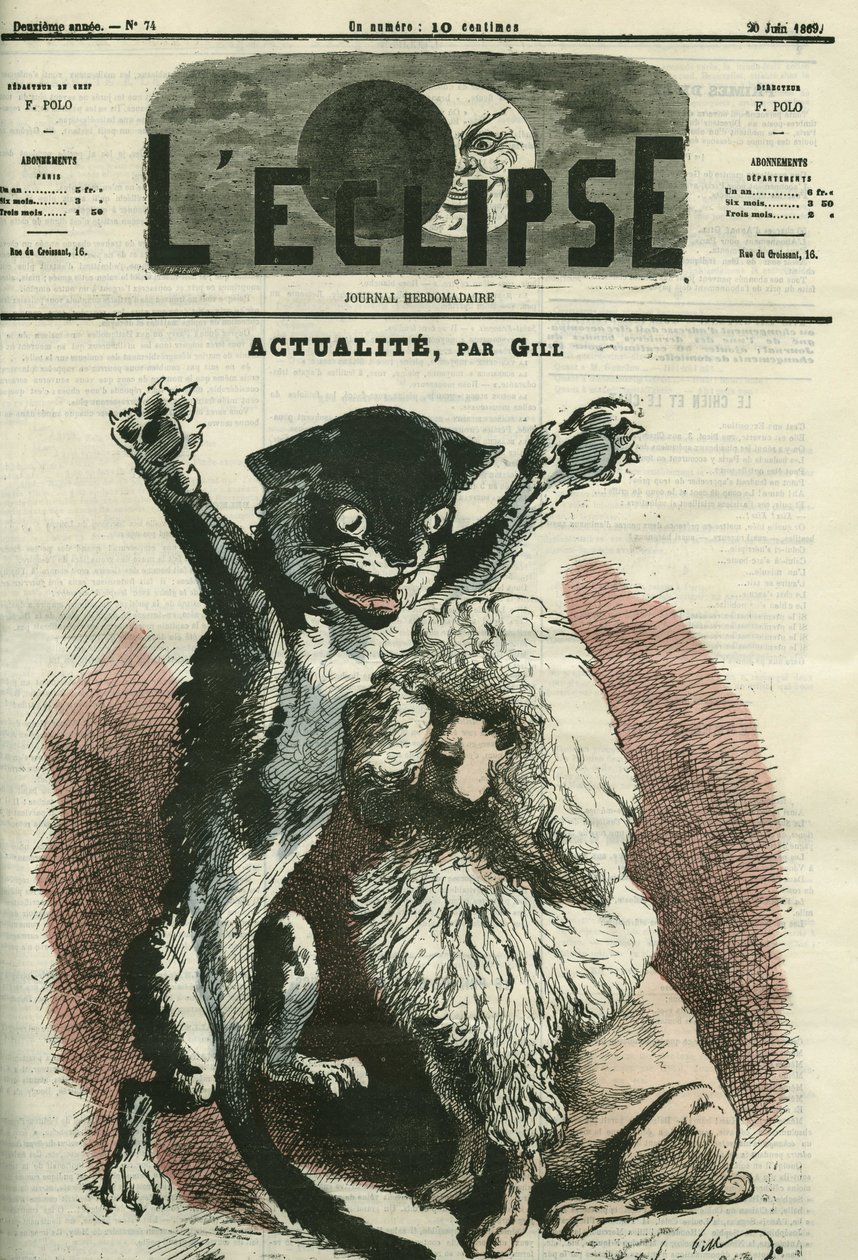 Actualite, ilustrace k výstavě „Pes a kočka““ v Paříži. Obálka “”L