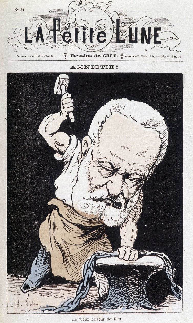 Amnestie! : The Old Iron Breaker (Cartoon Victor Hugo) – od Gilla, v „“The Little Moon““ od Andre Gill