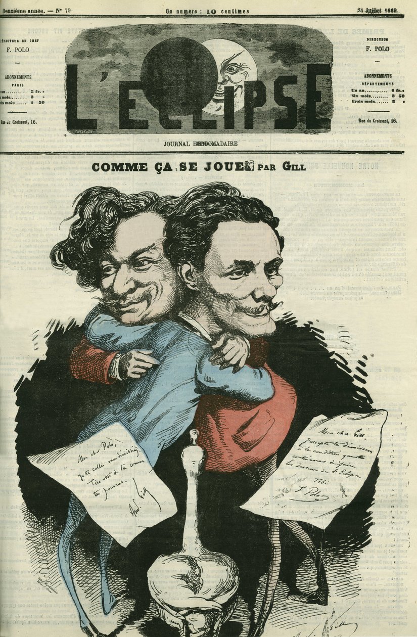Andre Gill (1840-1885), francouzský karikaturista a F. Polo, režisér „“L