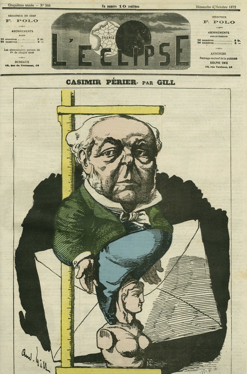 Auguste Casimir Perier (1811-1876), francouzský politik. Obálka „“L