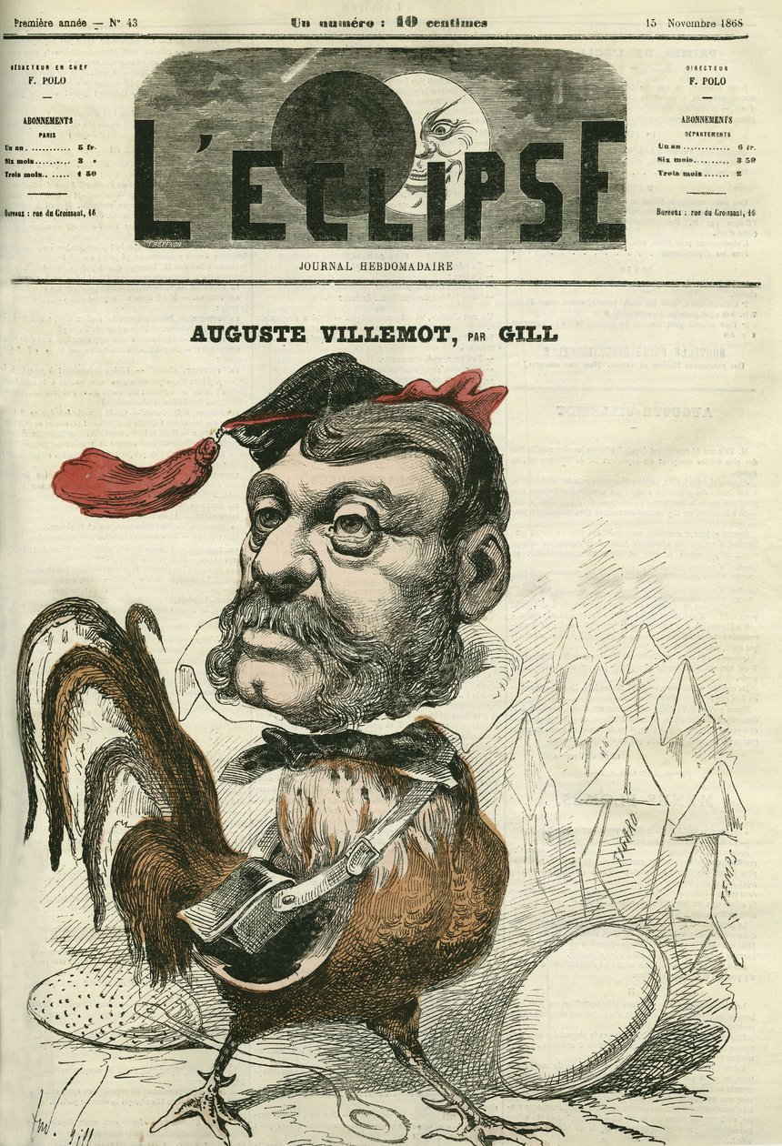 Auguste Villemot (1811-1871), francouzský novinář. Obálka “”L