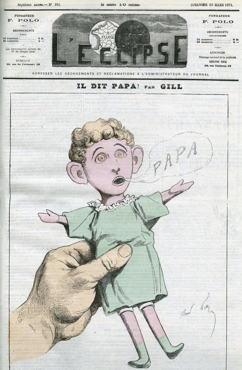 Karikatura Napoleona Evžen Ludvík Bonaparte (1856-1879), syn Napoleona III. Obálka „“L