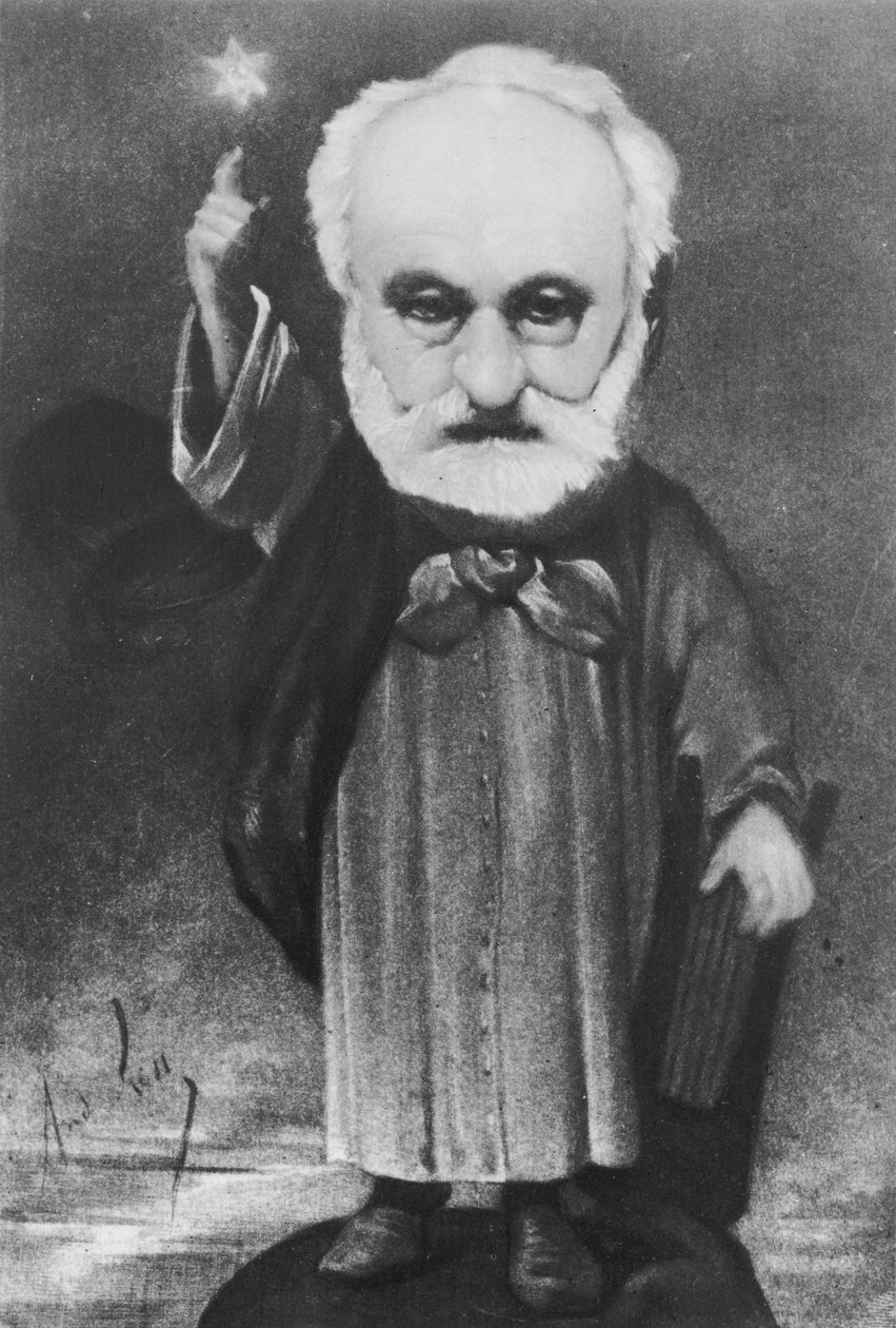 Karikatura Victora Huga (1802-85) jako kouzelníka od Andre Gill
