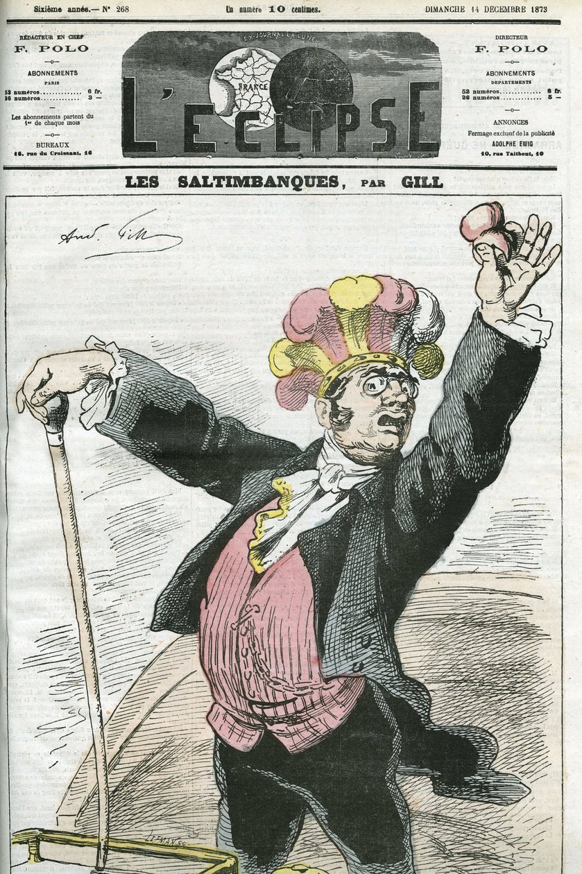 Karikatura „The Saltimbanks“, „“ rip! Nebojujte! “”, série o šarlatánech. Obálka „“L