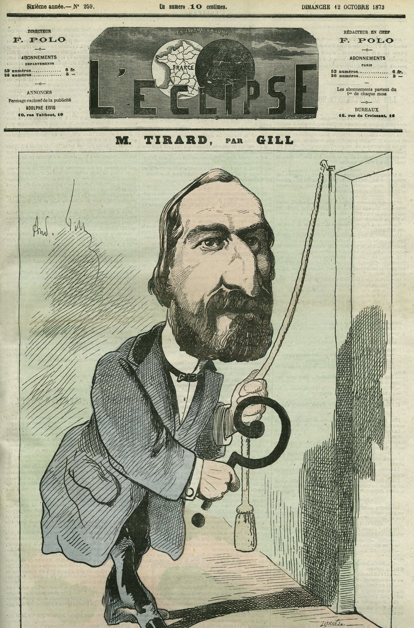 Kreslený Pierre Tirard (1827-1893), francouzský politik. Obálka „“L