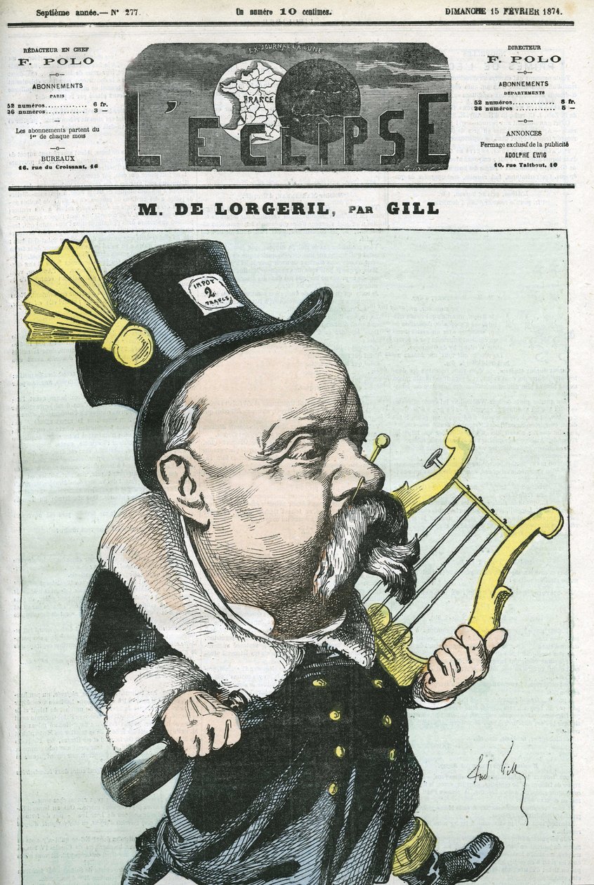 Kreslený vikomt de Lorgeril, francouzský politik. Obálka “”L