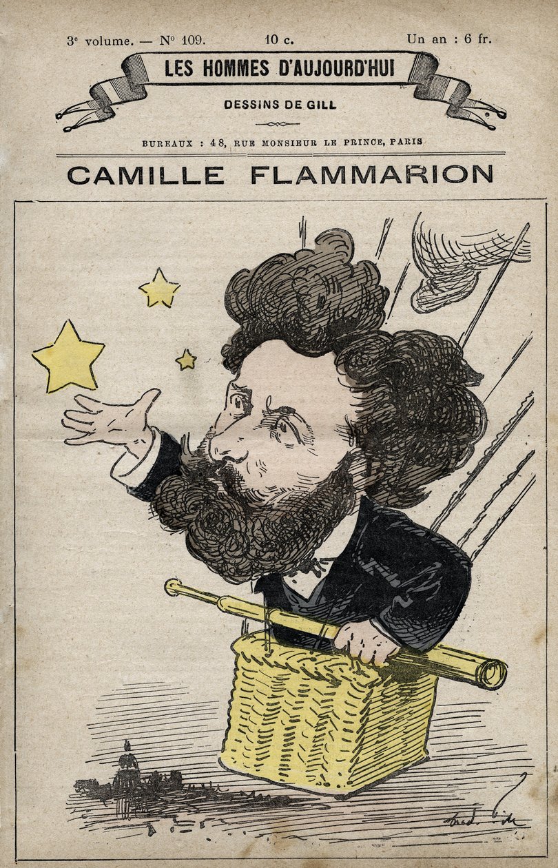 Cartoon of Camille Flammarion Anglický vědec z 