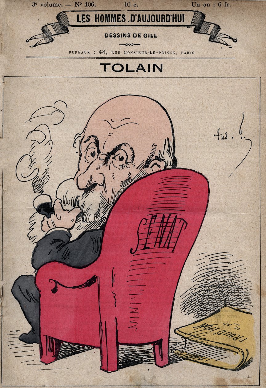 Kreslený film Henri Louis Tolain (1828-1897) francouzský politik, z 